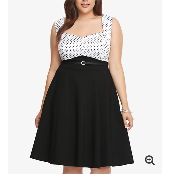torrid Dresses & Skirts - Torrid black and white polka dots swing dress